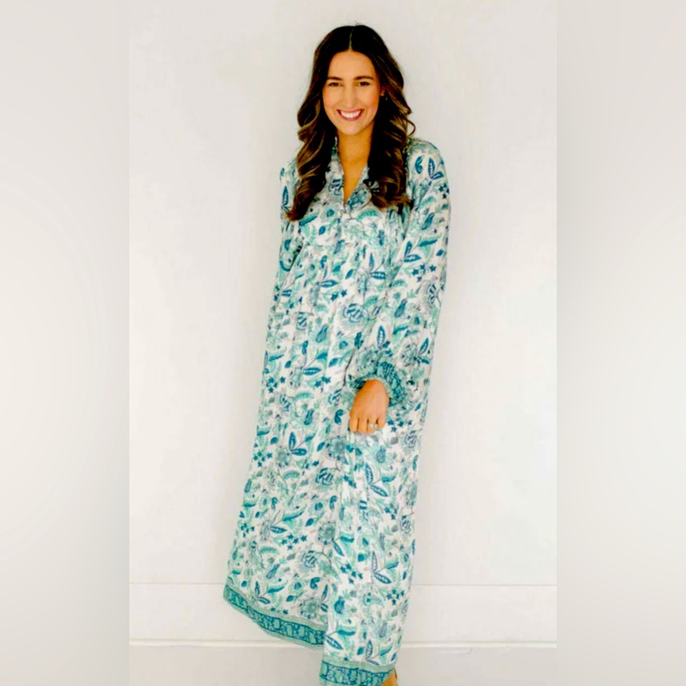 Cassia Clara The Label  Elegant Blue Floral Maxi Dress